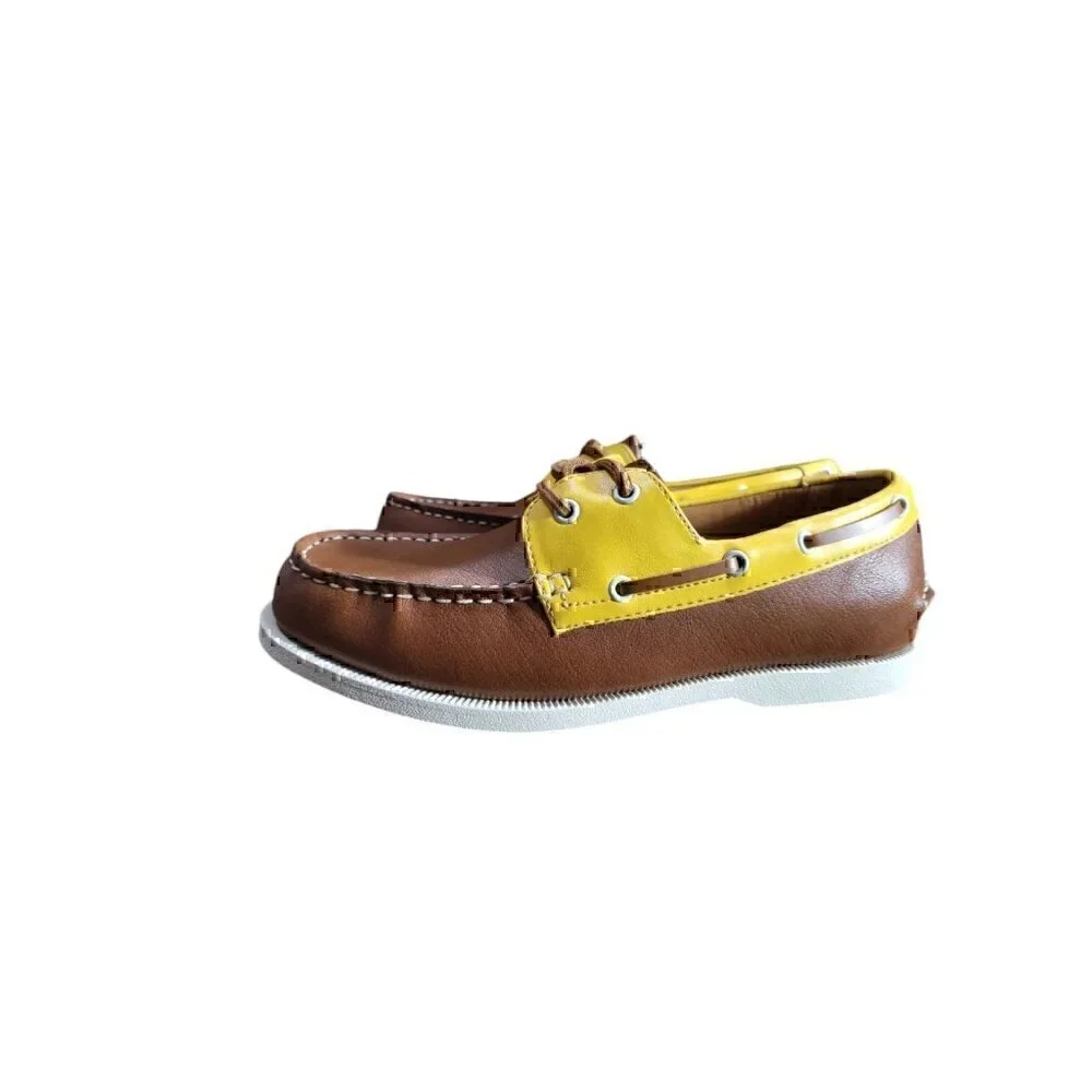 Club Room Men's Elliot Moc-Toe Lace Up Boat Shoes Tan Yellow 11M New